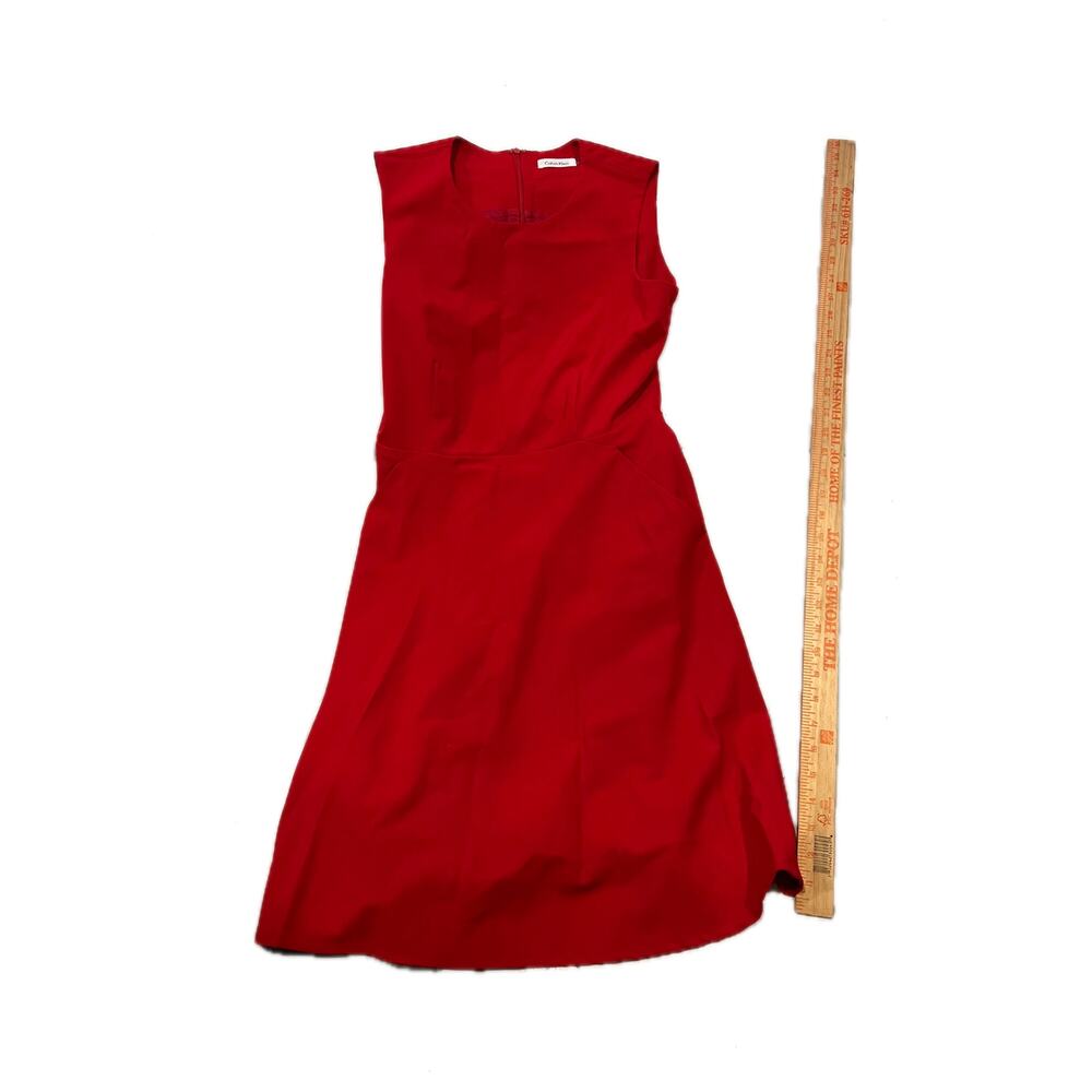 Calvin Klein Red Red A-Line Dress Style CD2X1RS1 Womans 6